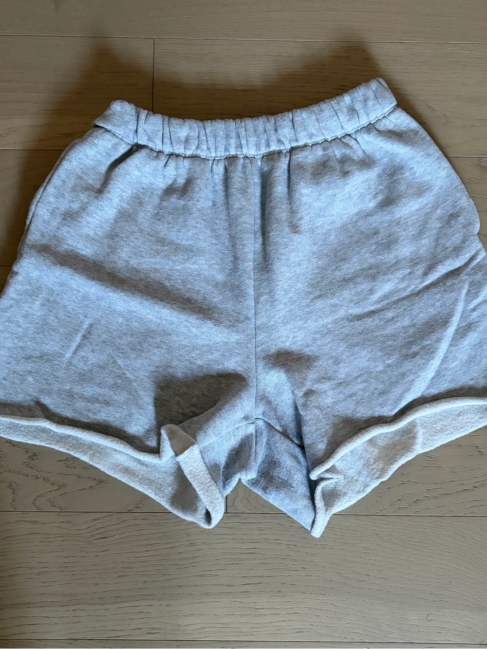 aerie Light Gray Elastic-Waist Athletic Jogger Shorts